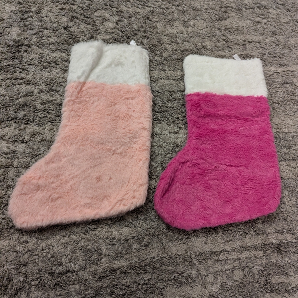 2 pink Christmas Stockings
